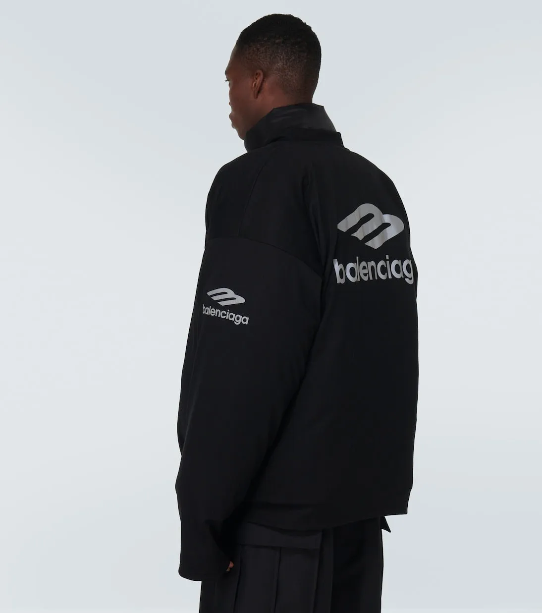 3b sports icon in Balenciaga oversized top, black