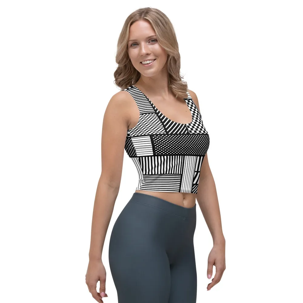 65 MCMLXV Women's Geometric Patchwork Print Crop Top