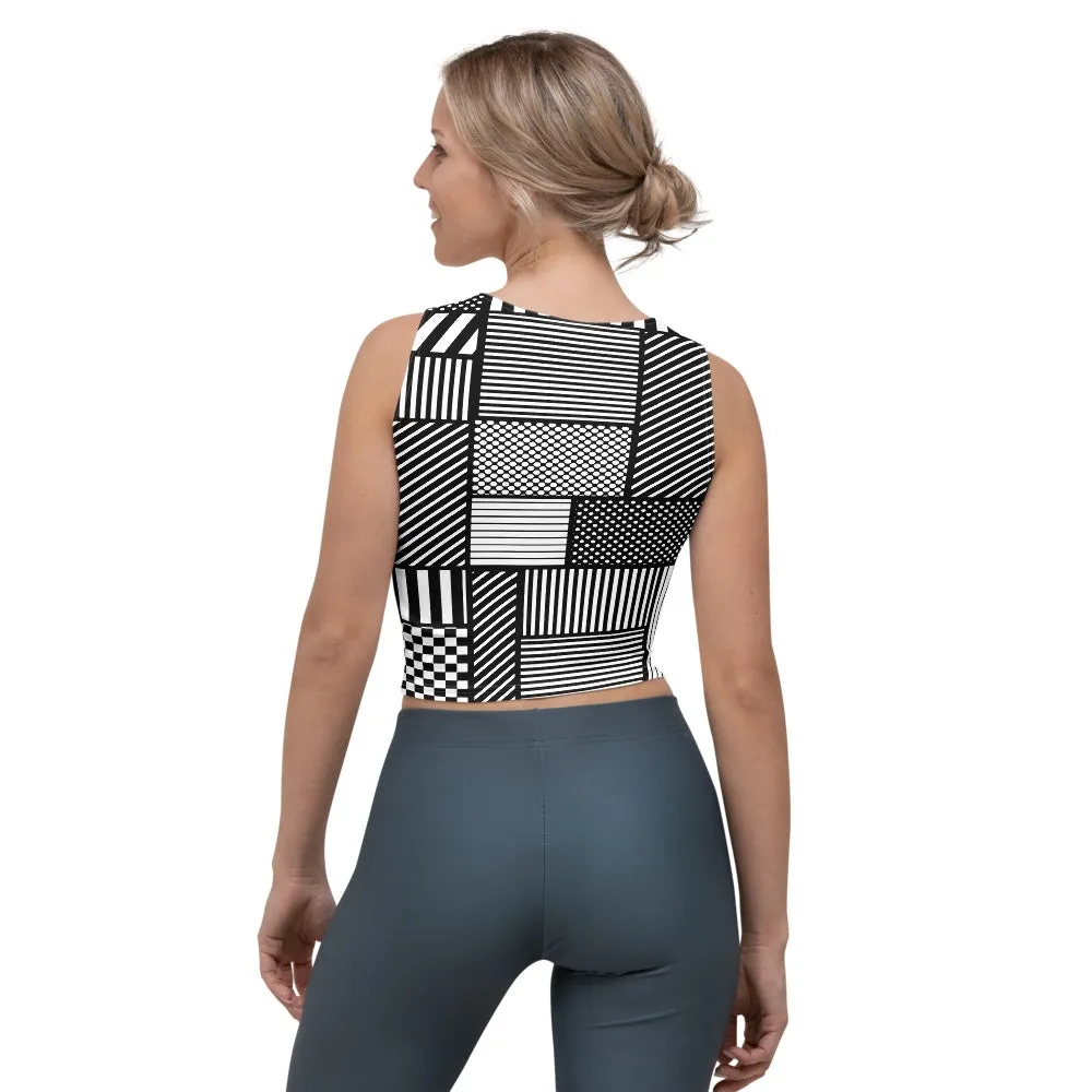 65 MCMLXV Women's Geometric Patchwork Print Crop Top