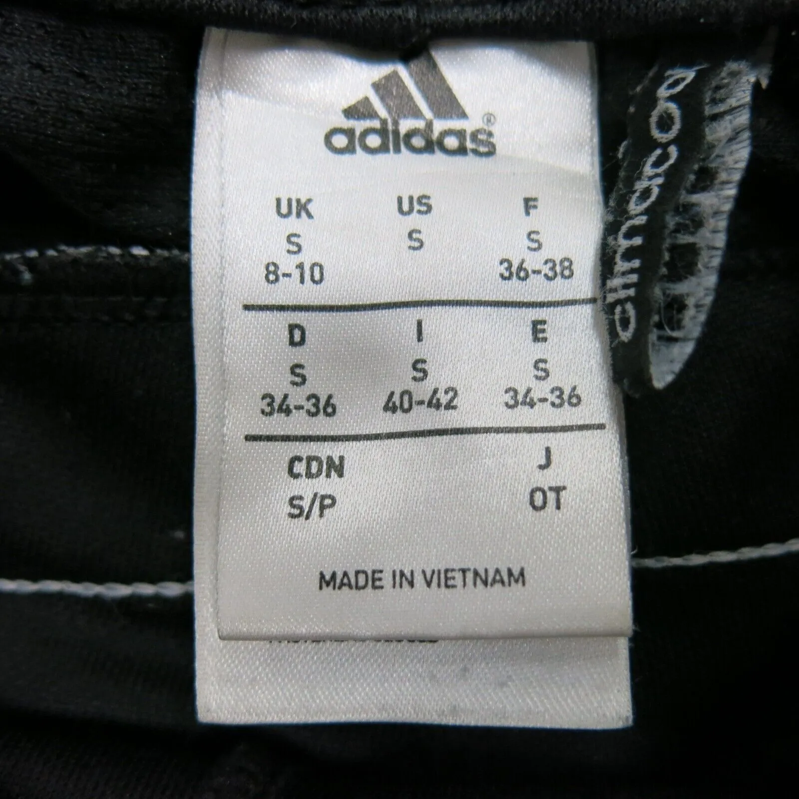 Adidas Womens Activewear Track Pant Climacool Elastic Waist 3 Striped Black SZ S