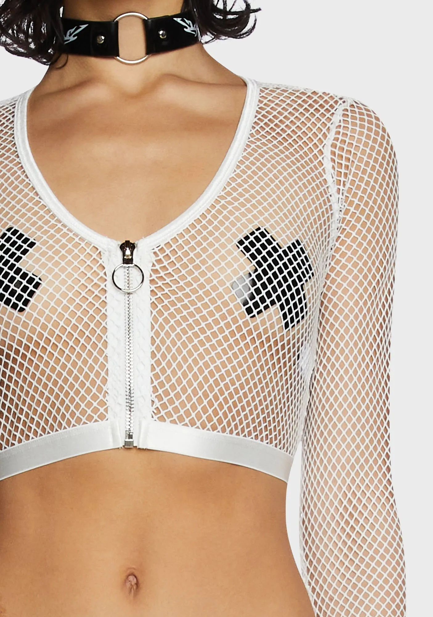 Angelic Tempo Fishnet Crop Top