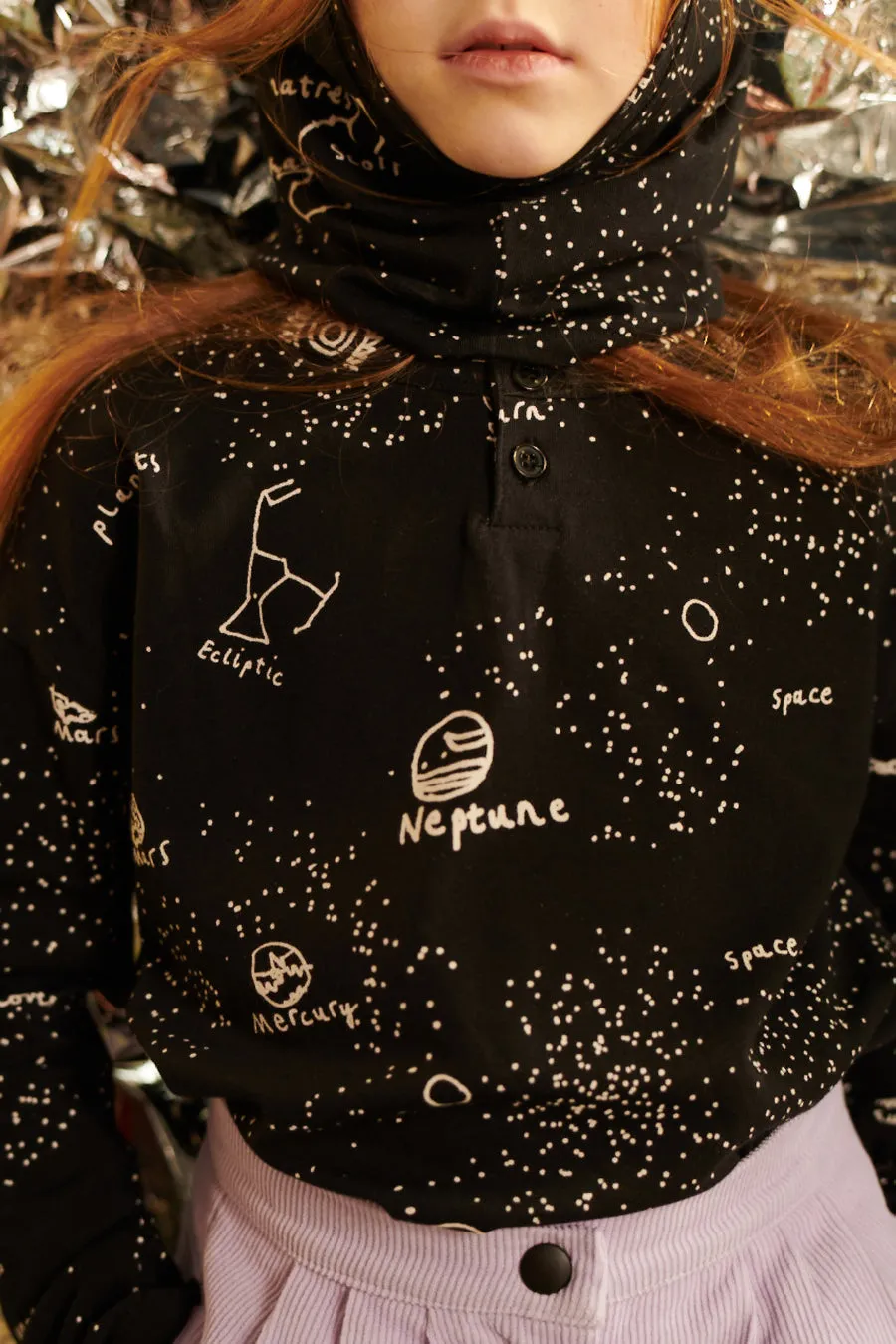 Beau Loves Black Galaxy Button Kids T-Shirt