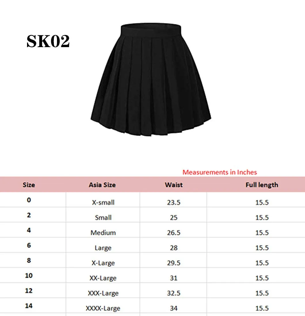 Beautifulfashionlife Women's Japan high Waisted Pleated Cosplay Costumes Skirts 0 Black