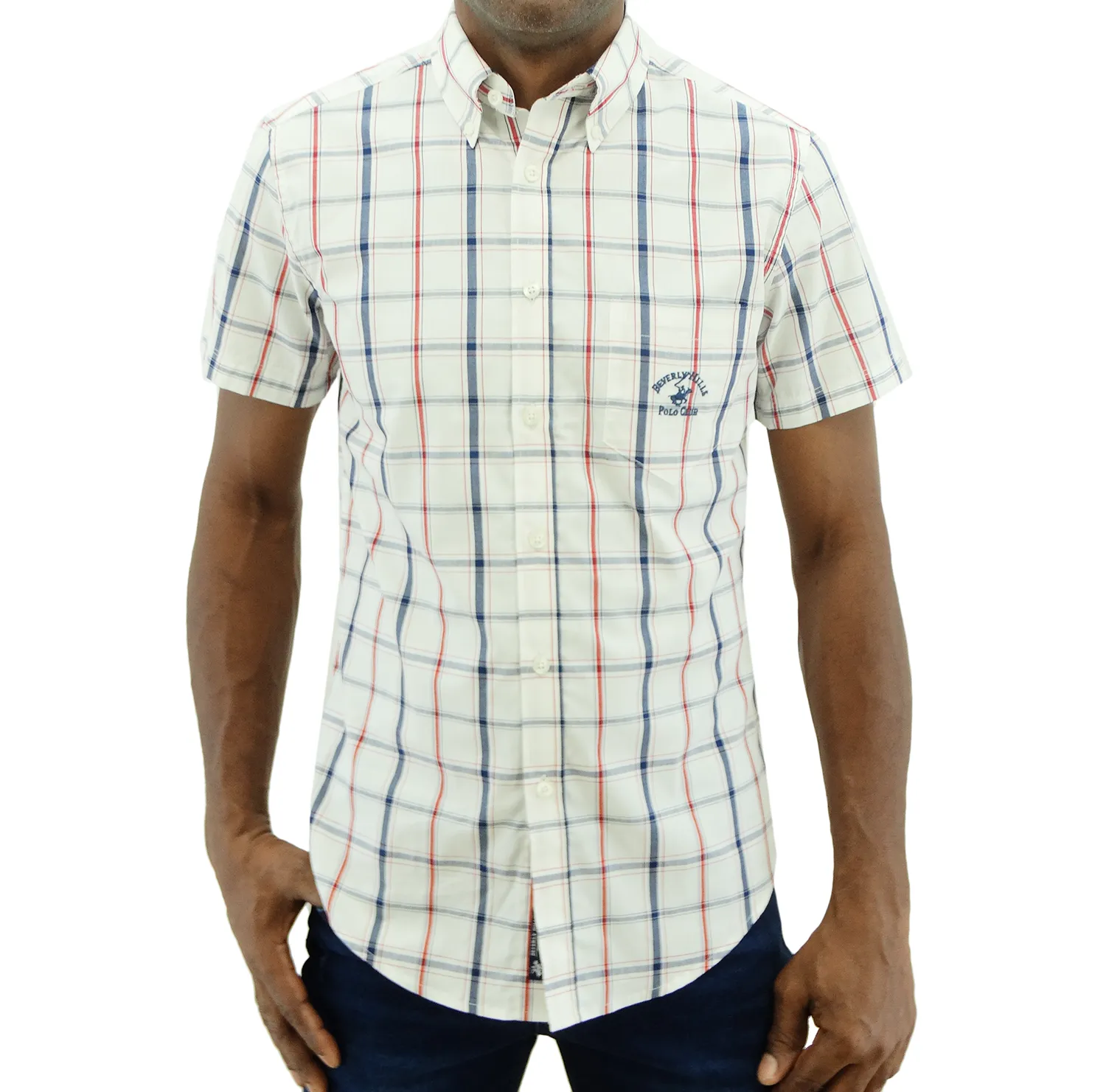 BMS31201, Beverly Hills - Men's Slim Fit Short Sleeve Sport Shirt (S-XL)