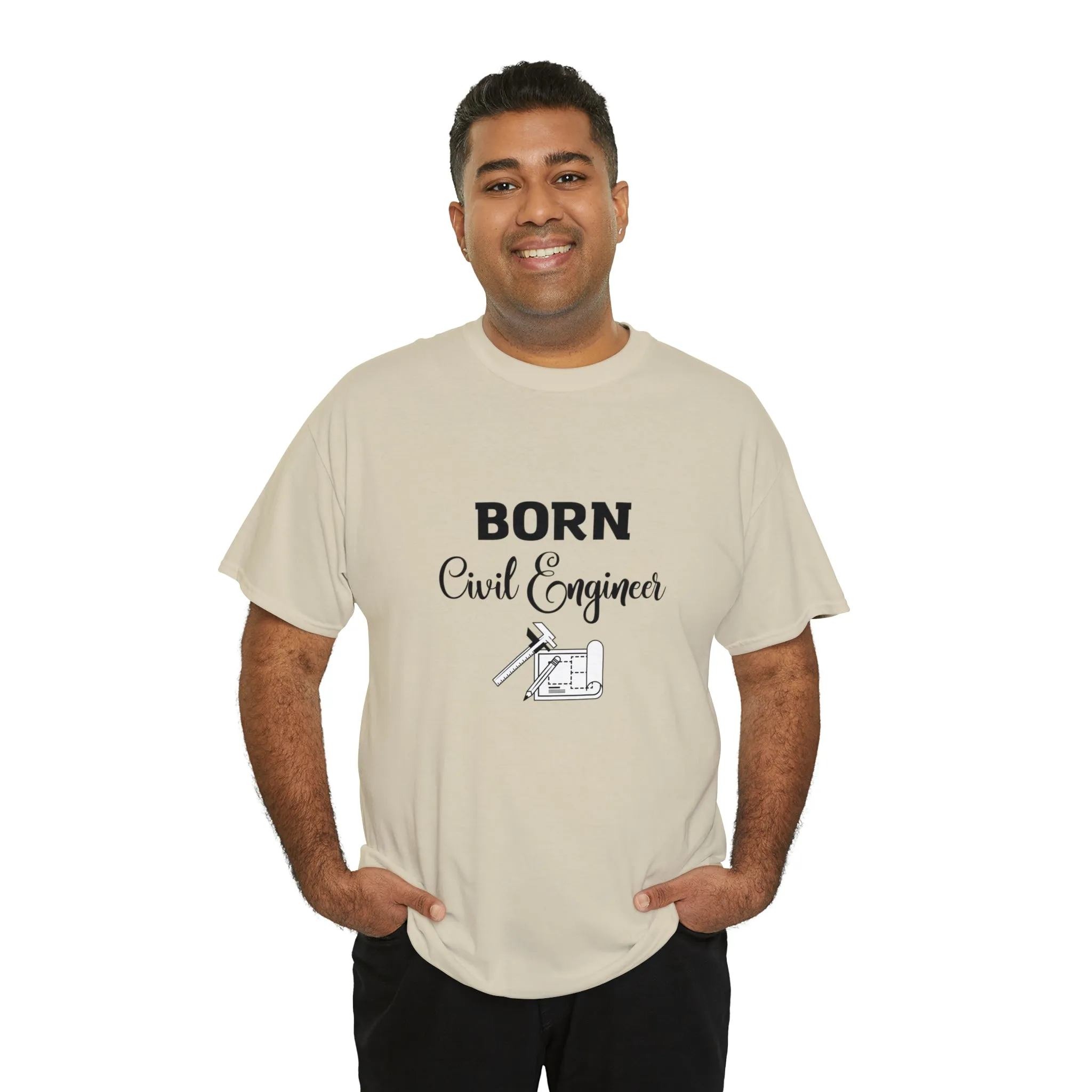 Born Civil Engineer Unisex Heavy Cotton Tee