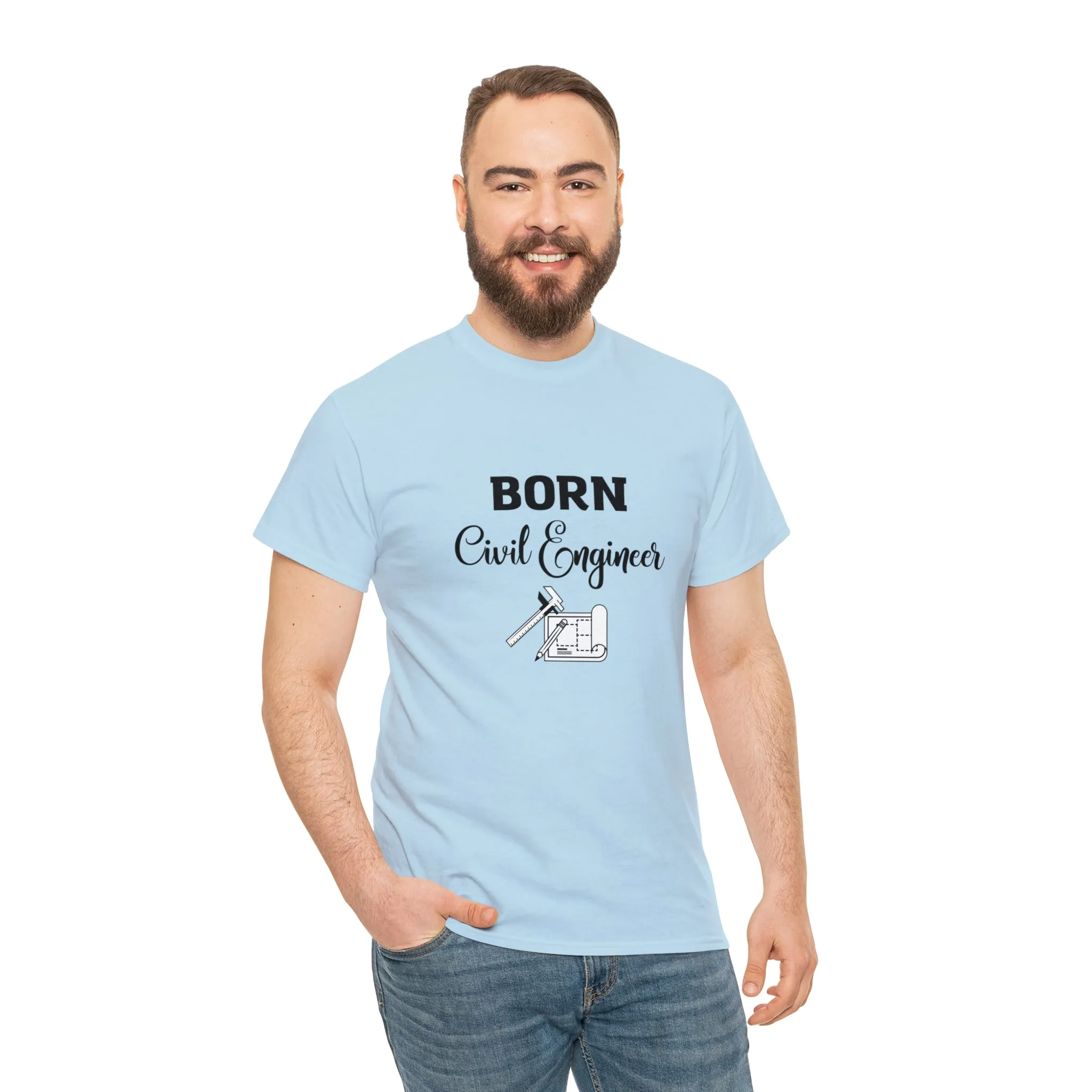 Born Civil Engineer Unisex Heavy Cotton Tee