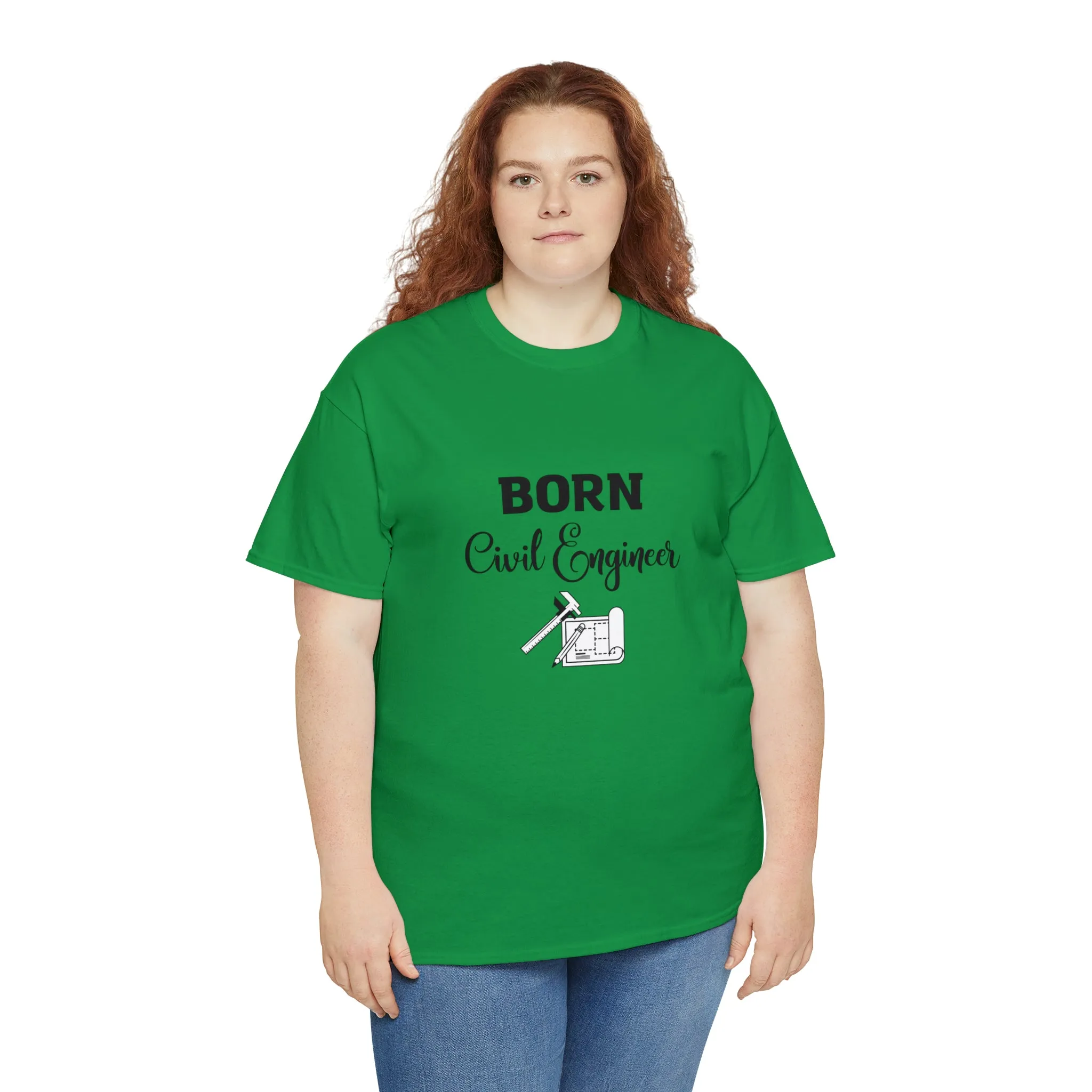 Born Civil Engineer Unisex Heavy Cotton Tee