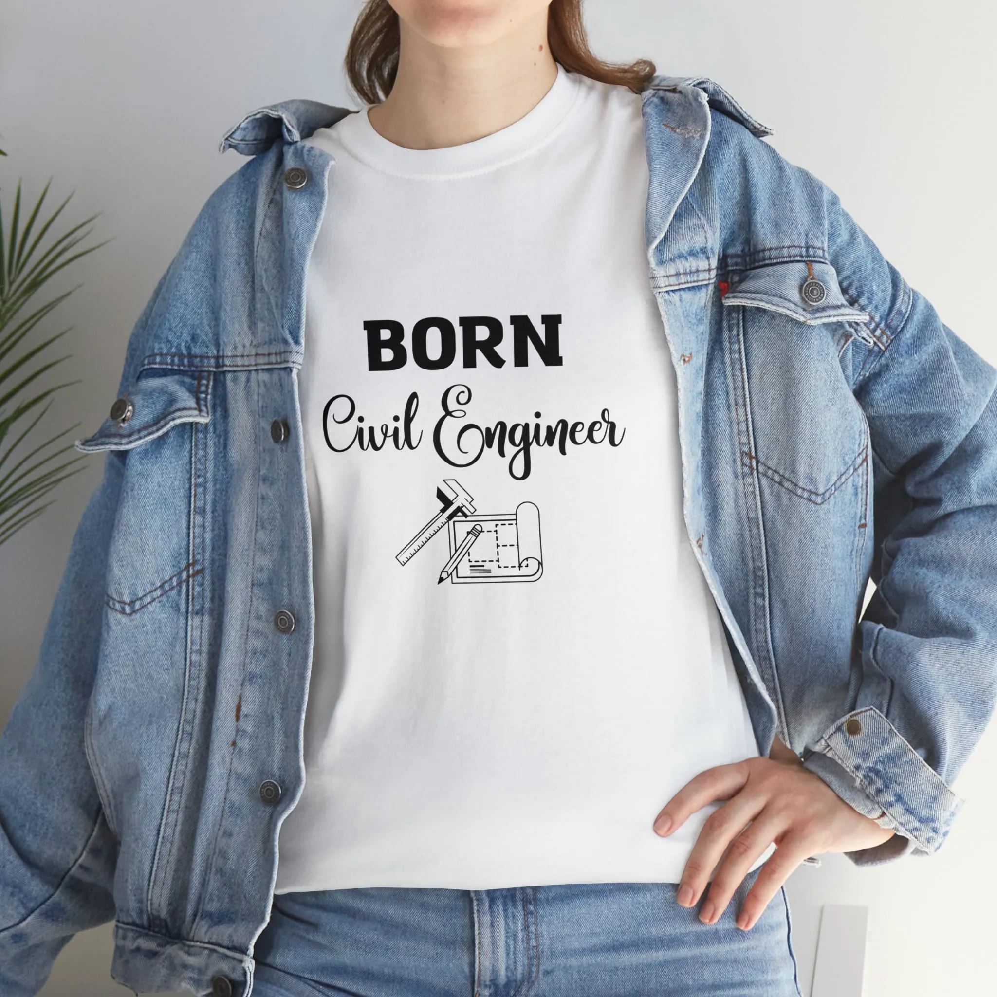 Born Civil Engineer Unisex Heavy Cotton Tee