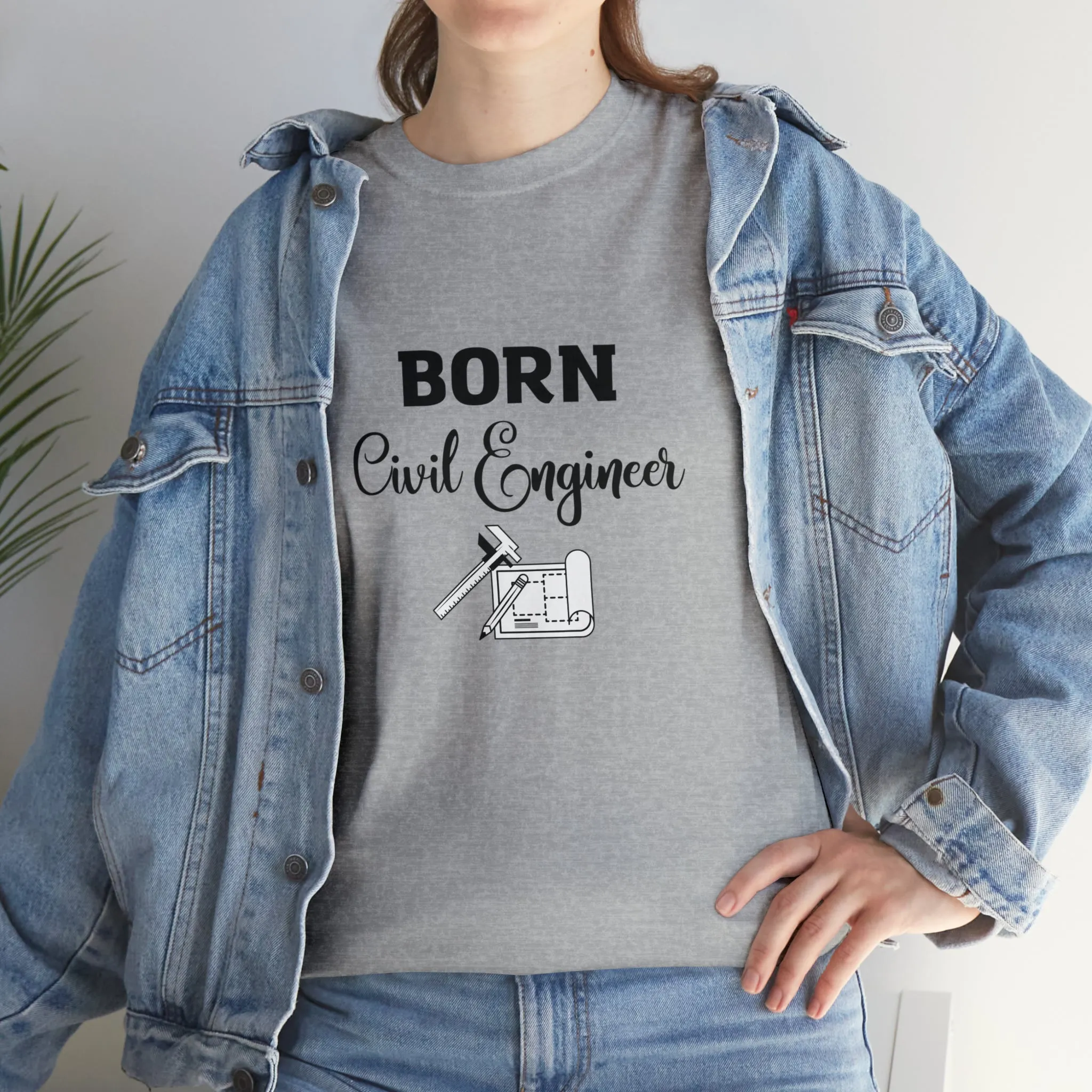 Born Civil Engineer Unisex Heavy Cotton Tee