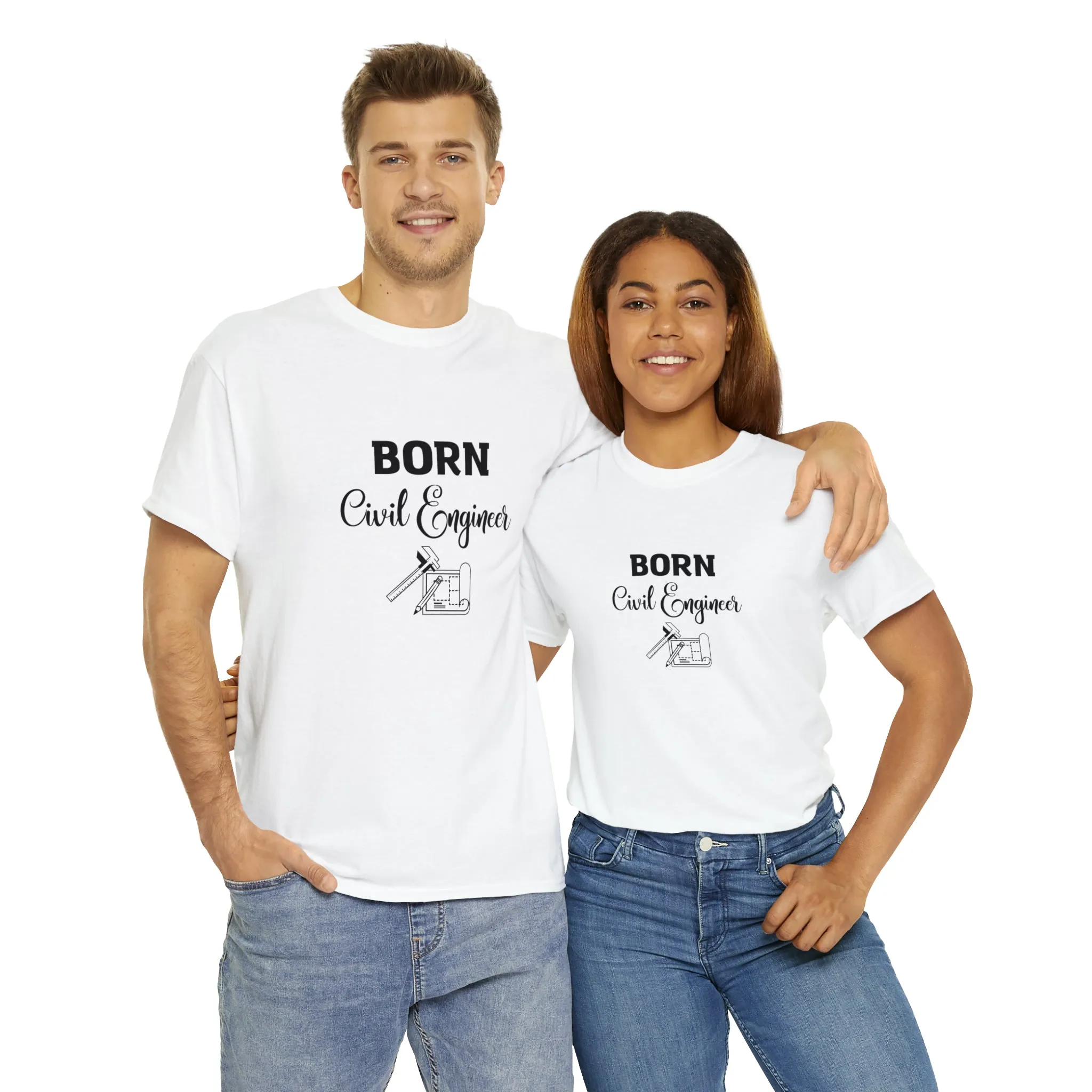 Born Civil Engineer Unisex Heavy Cotton Tee