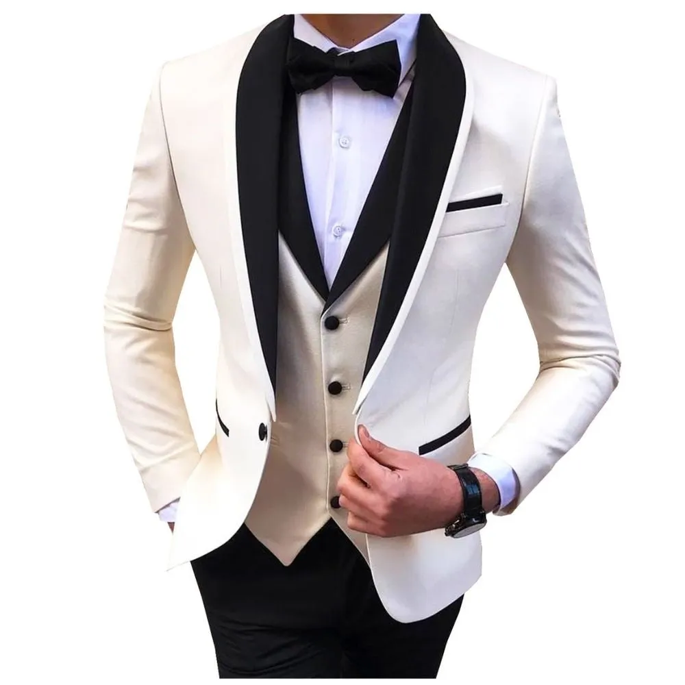BRADLEY VIP SUITS Men's Fashion Formal 3 Piece Tuxedo (Jacket   Pants   Vest) Navy Blue Suit Set