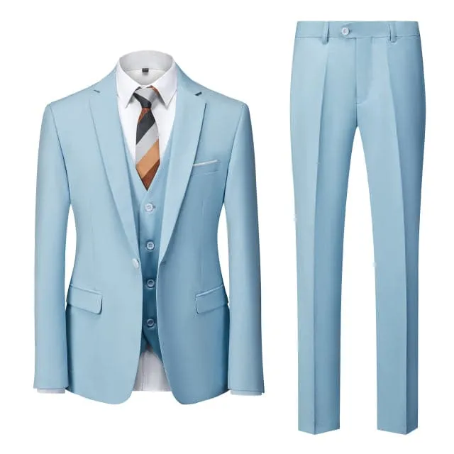 BRADLEY VIP SUITS Men's Fashion Formal Business & Special Events Wear 3 Piece (Jacket   Pants   Vest) Light Purple Suit Set