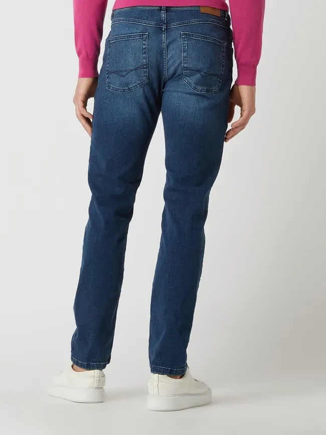 Christian Berg Straight Fit Jeans with Signature Details, Blue
