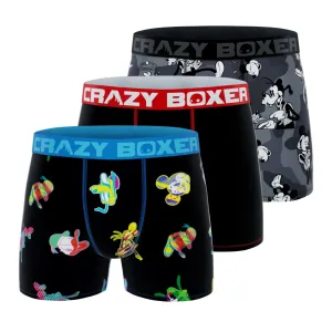 CRAZYBOXER Disney Classic Black Men's Boxer Briefs  (3 Pack)