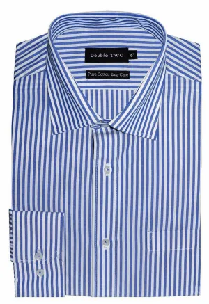 Double Two Mens Big Size Pure Cotton Easy Care LS Formal Shirts (AW19)