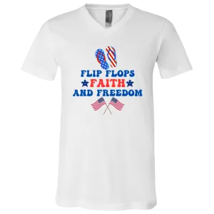 Flip Flops, Faith And Freedom V-Neck