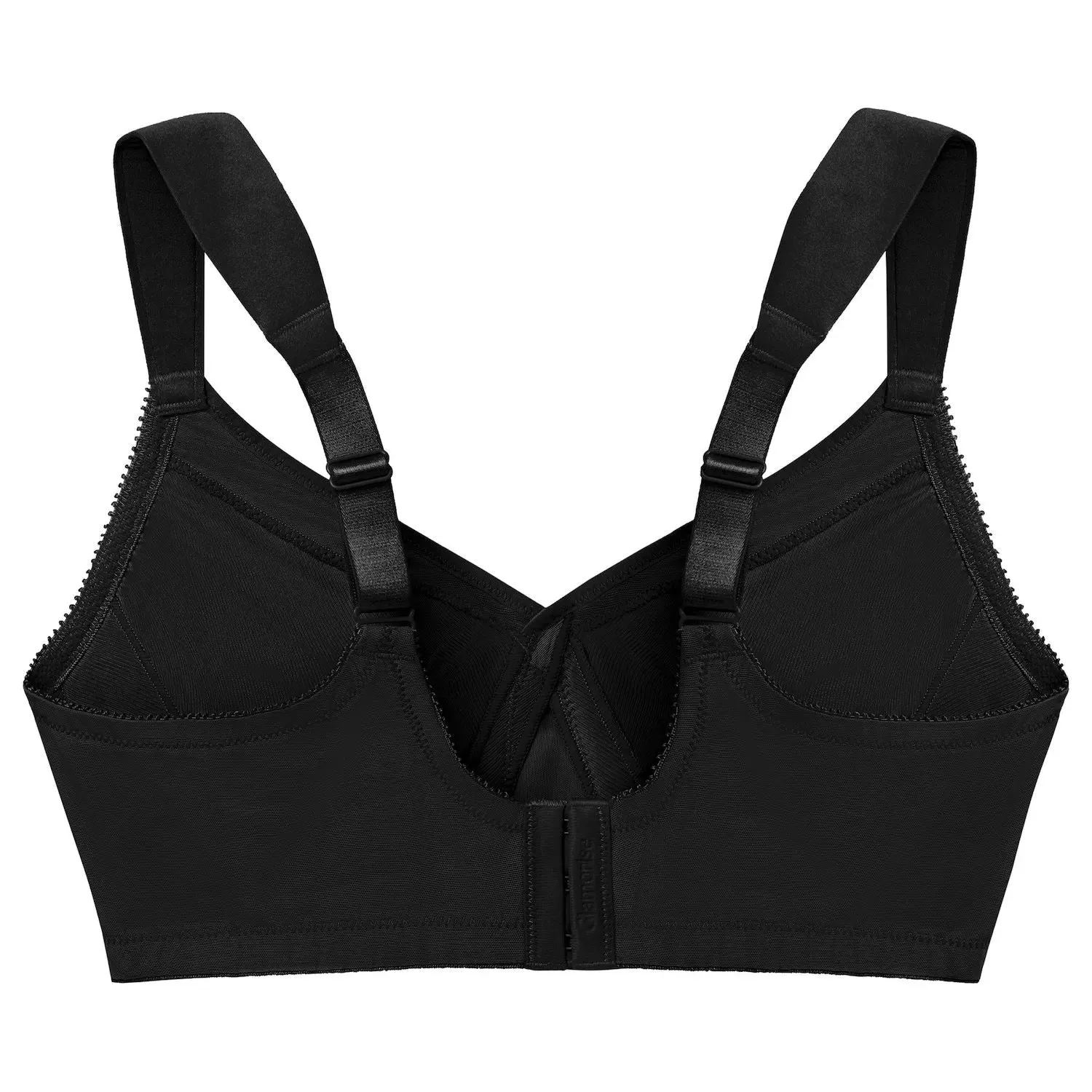Full Figure Glamorise Plus Size T-Shirt Bra Magic  Lift Unlined Wire Free 1080 Glamorise ,  black