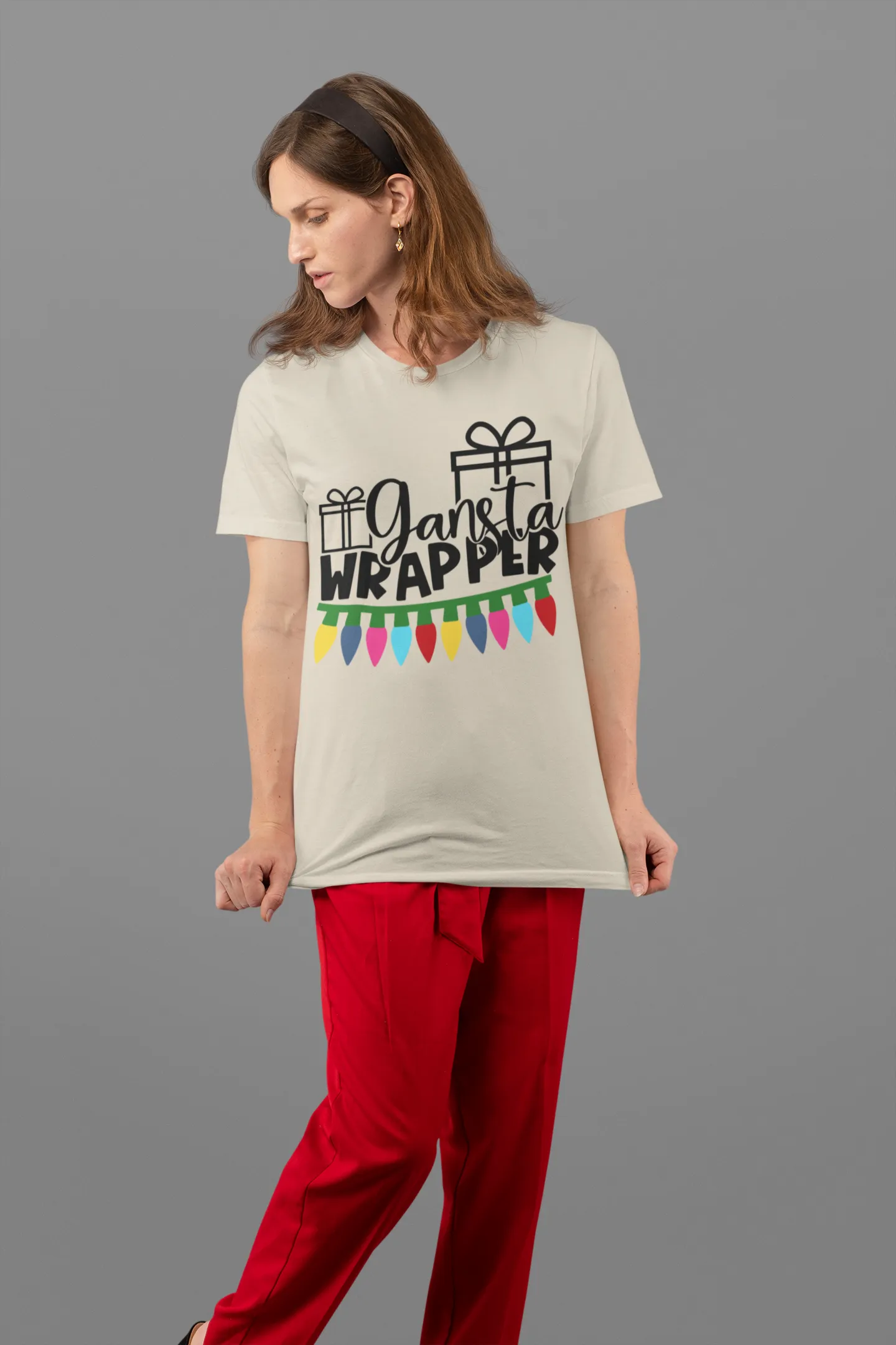 Gangsta Wrapper Christmas Unisex T-Shirt, Ugly Christmas shirt, Christmas shirts, womens shirts, funny t-shirt, xmas t shirts