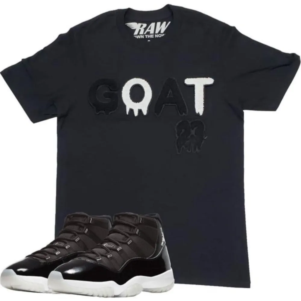 GOAT Black Chenille Tee-Black