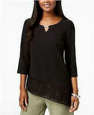 Jm Collection Keyhole Top, Size Small