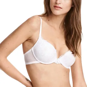 Lingerie | White Lace-Trimmed Push-Up Bra