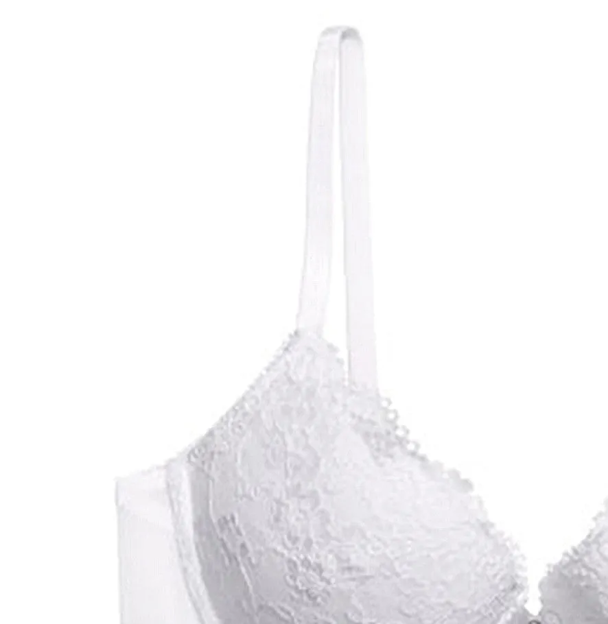 Lingerie | White Lace-Trimmed Push-Up Bra