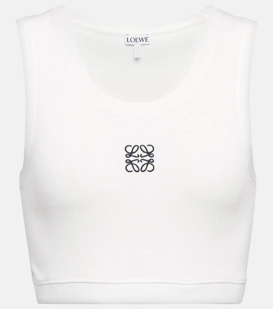LOEWE Cotton Blend Anagram Crop Top, White