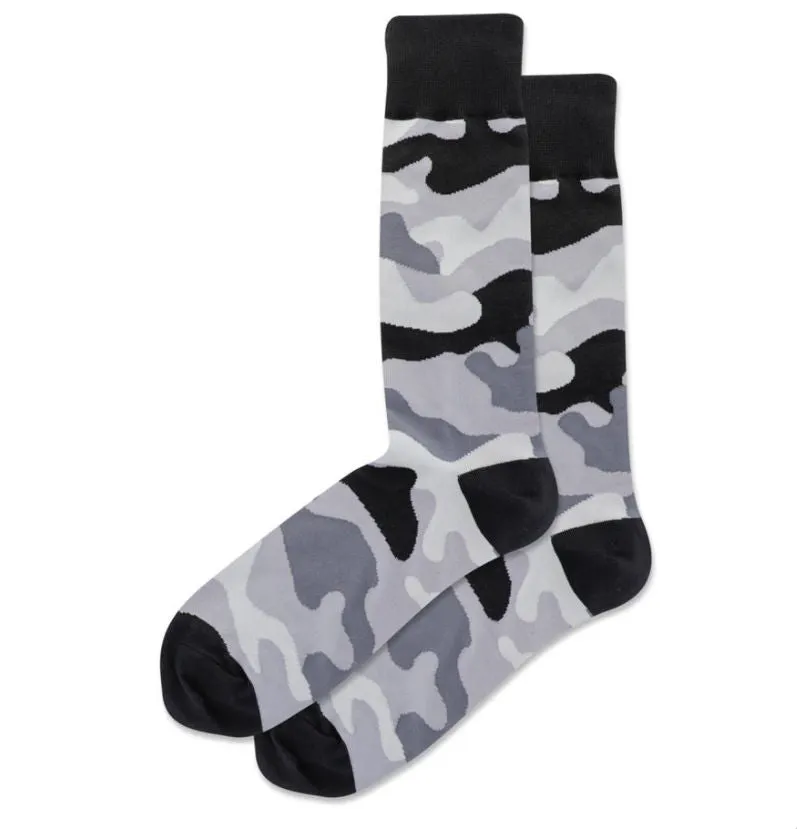 Men's Camouflage Crew Socks/Black Final Clearance