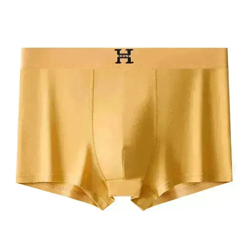 Men's Cotton Spandex Breathable HOLY Boxer Briefs underwear Mid wast