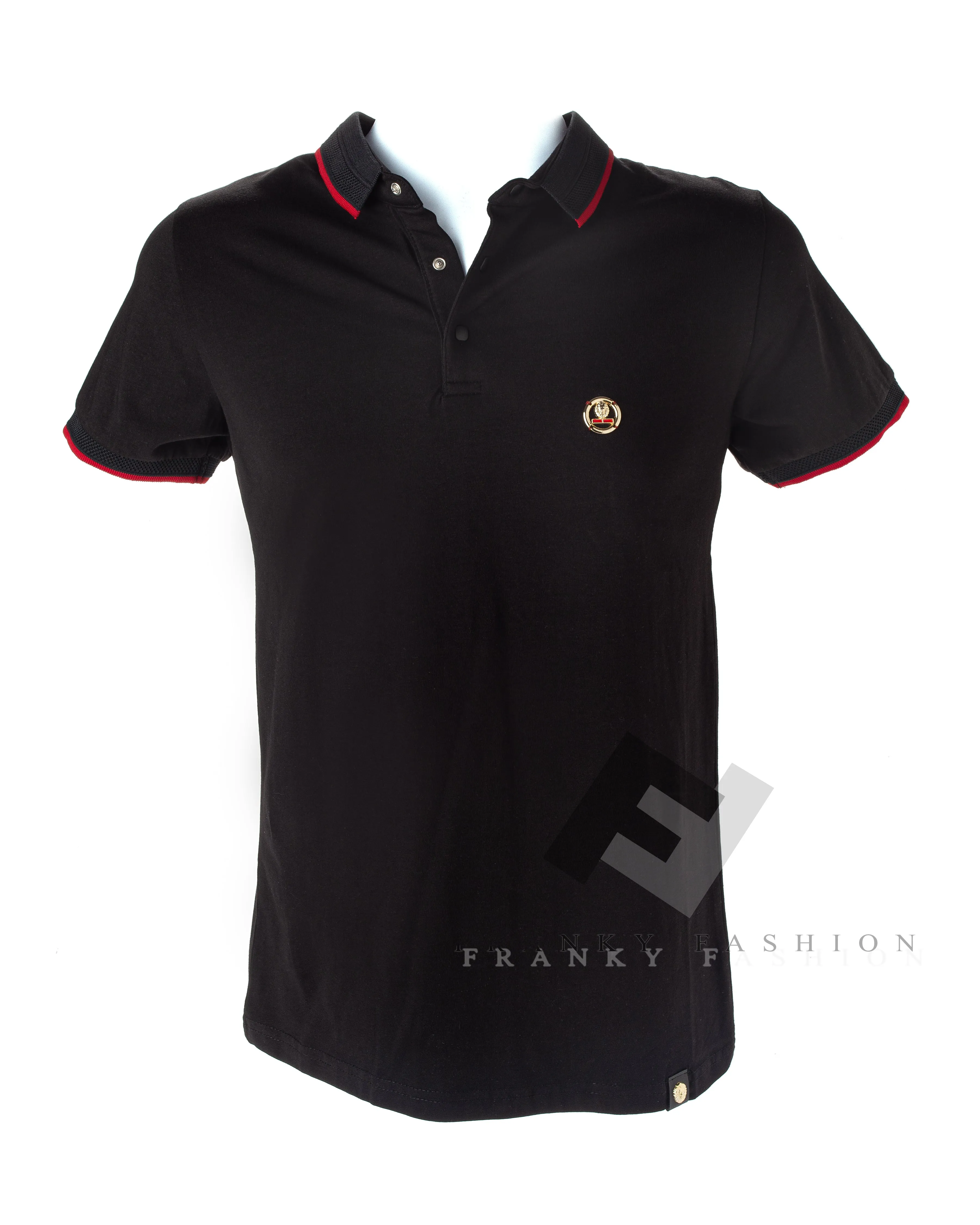 Men's European Slim Fit Short Sleeves Polo Shirt | Black | SLF02 | CLEARANCE