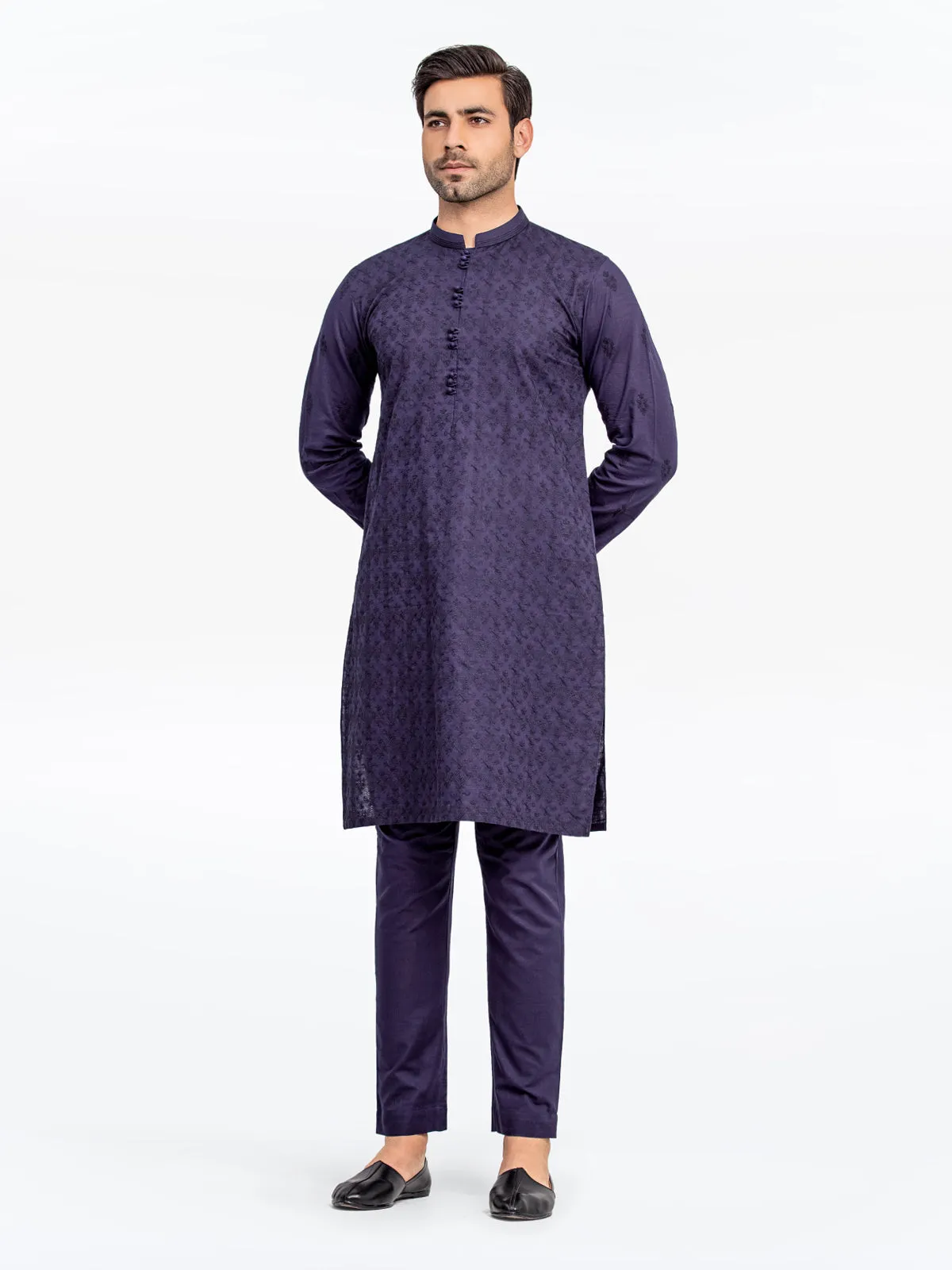 Men's Navy Kurta Pajama - EMTSC23-092
