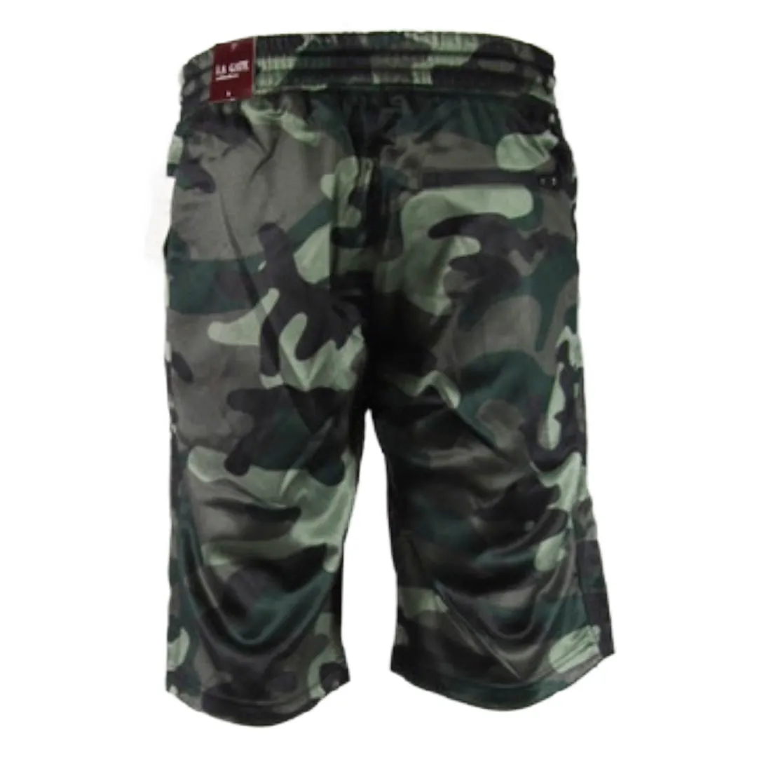 Men's Shorts Drawstring Waist Back Pocket Straight Leg Casual Flat Front Shorts