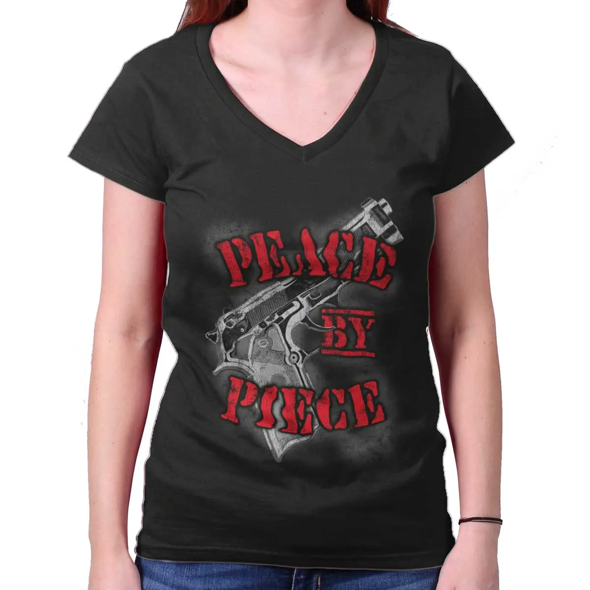 Peace by Piece Junior Fit V-Neck T-Shirt