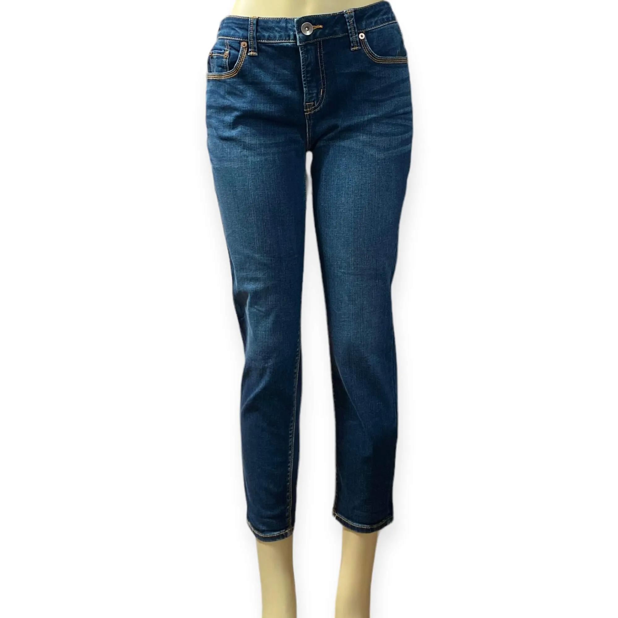 Petite Mid Rise Skinny Jeans Dark Denim