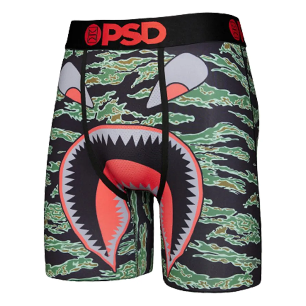 PSD Men's Black Warface Tiger Camo Boxer Briefs Underwear - 321180044-BLK