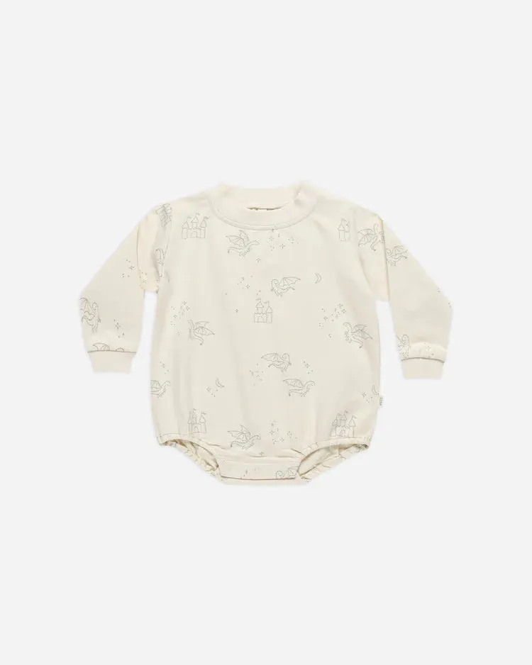Quincy Mae - Crewneck Bubble Romper (Dragons)