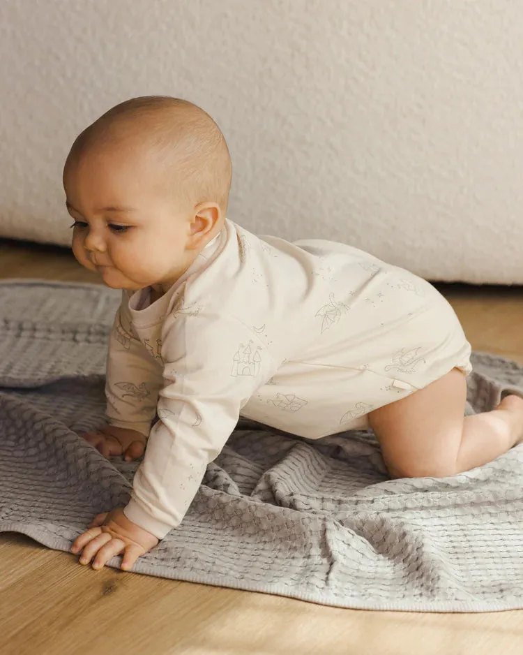 Quincy Mae - Crewneck Bubble Romper (Dragons)