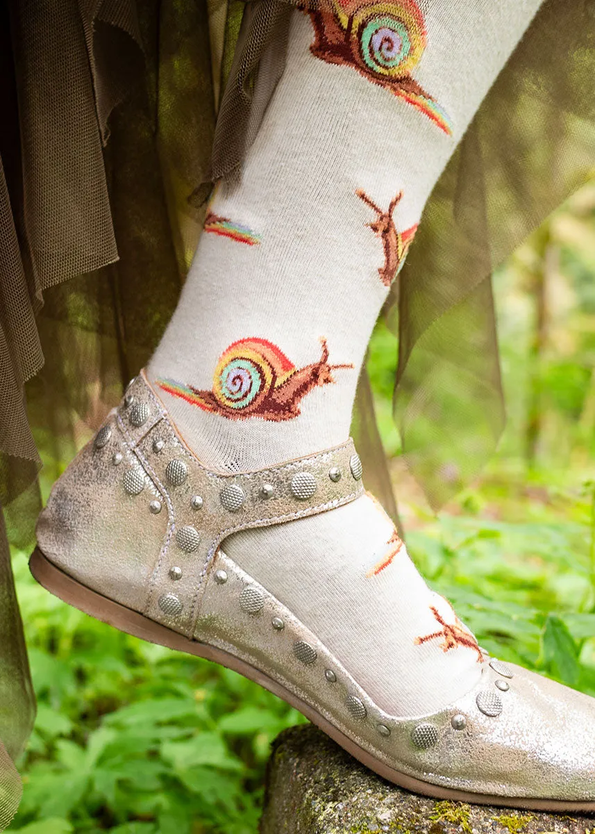 Rainbow Snail Knee Socks