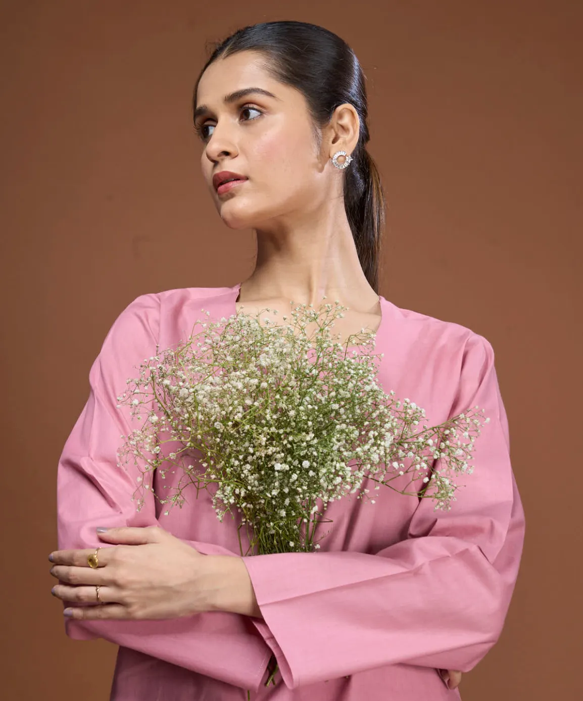 Red Sandalwood-Infused Sleepwear Kurta-Pyjama Set
