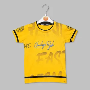 Round Neck Text Printed t-Shirt for Kid Boy