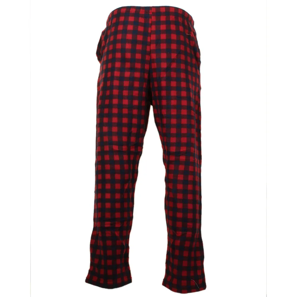 Rugged Frontier Men's Comfy Fleece Plaid Fleece Lounge Sleep Bottom Pajama Pants