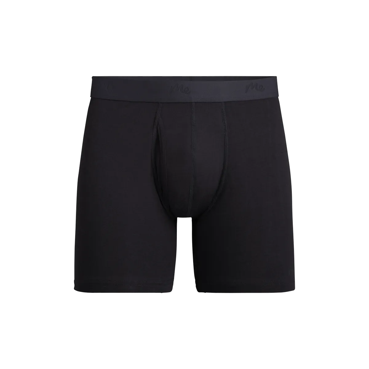 Stretch Cotton Boxer Brief w/ Fly | Black
