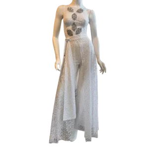 White Sheer Lace Jumpsuit