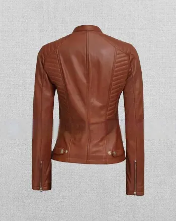 Women's Cafe Racer Fitted Leather Jacket