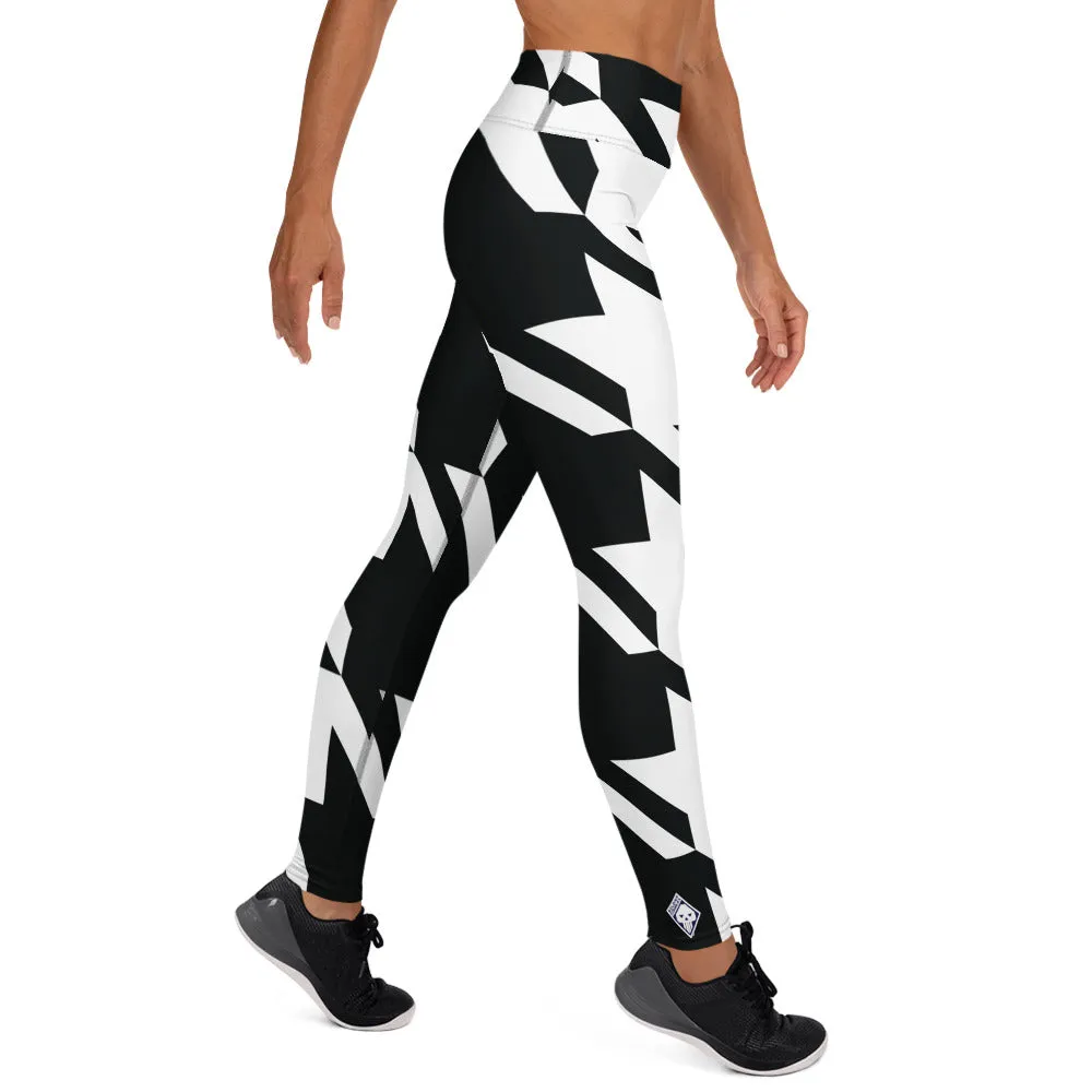 Womens High Waist Houndstooth Yoga Pants Leggings 001